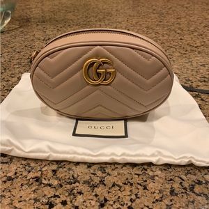 ❤️SOLD❤️ Gucci GG Marmont Belt Bag 85 Dusty Pink/Beige/Tan